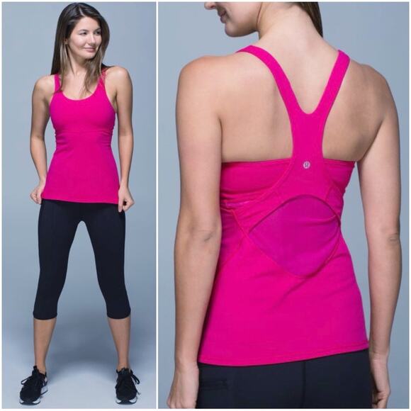 LULULEMON Crossback Tank II Racerback w Mesh Panel Size 4 (bra pads included) - Picture 1 of 8